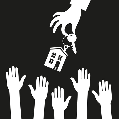 image of hands wanting keys to a home, outlining a demand for housing