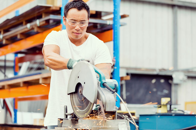 hardworking immigrant newcomer to Canada, working in an Edmonton factory to raise money and develop a credit rating to apply for a Canadian mortgage